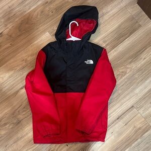 The North Face Kids Red and Black Raincoat